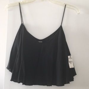 Black flowy crop top